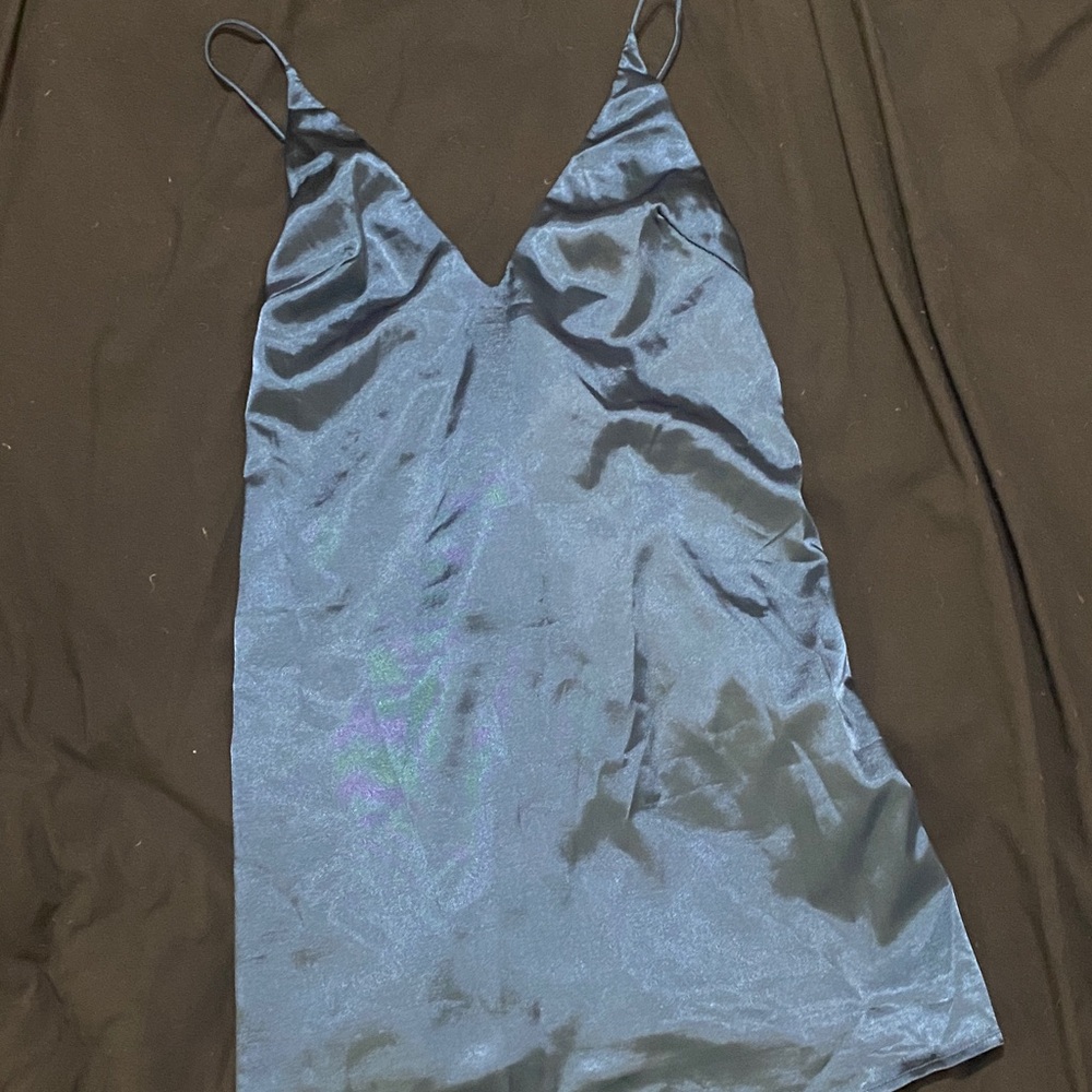 Satin Forest Green Slip Dress